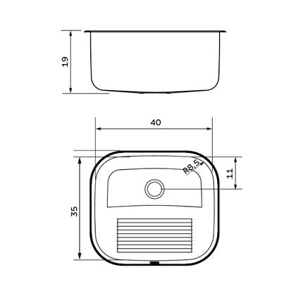 Imagem de Tanque tramontina 40x35x19cm inox 304 acetinado 94404107