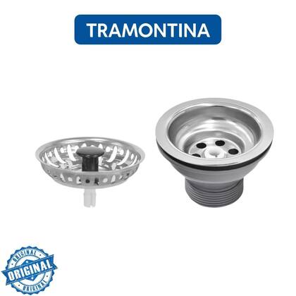 Imagem de Tanque Tramontina 40x40 Hera 25 L Aço Inox Prime Acetinado Fosco de Embutir Encaixe Sobrepor + Válvula e Sifão 94403107