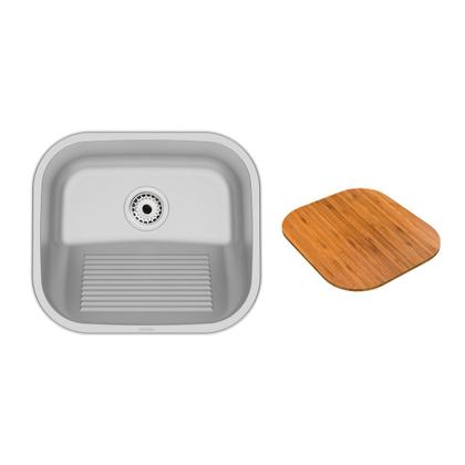 Imagem de Tanque Tramontina Hera Compact 19 40X35 94404117 Aço Inox Escovado + Sifão