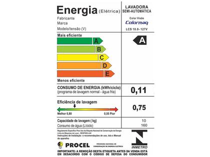 Imagem de Tanquinho Colormaq 10Kg LCS Branco