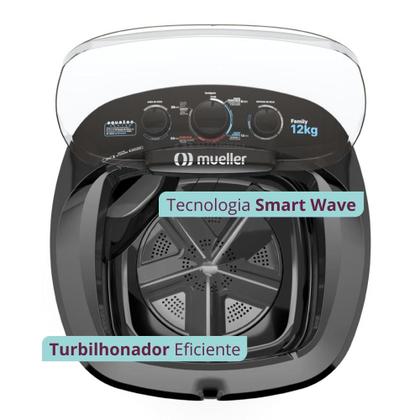 Imagem de Tanquinho/Máquina de lavar roupa Semiautomática Mueller Family com Aquatec 12kg Preta