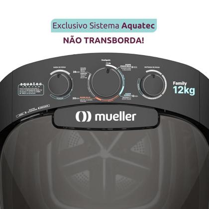 Imagem de Tanquinho/Máquina de lavar roupa Semiautomática Mueller Family com Aquatec 12kg Preta