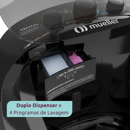 Imagem de Tanquinho/Máquina de lavar roupa Semiautomática Mueller Family com Aquatec 12kg Preta