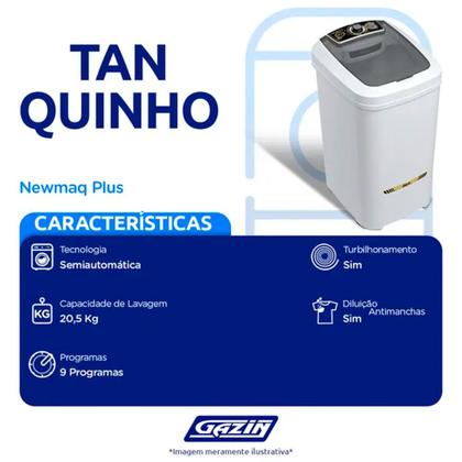 Imagem de Tanquinho Newmaq Plus 20kg Semiautomático com Big Dispenser