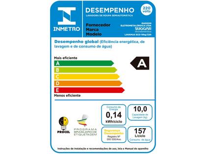 Imagem de Tanquinho Semiautomático Suggar 10Kg Lavamax Eco