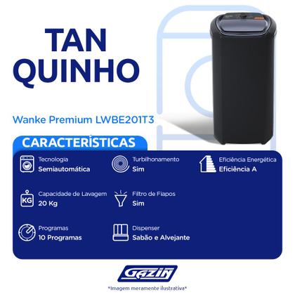Imagem de Tanquinho Wanke Premium 20kg Semiautomática 10 programas LWBE201T3