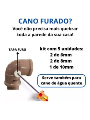 Imagem de Tapa Furo Cano D' Água Cano Furado Rosca Chave 5 Und