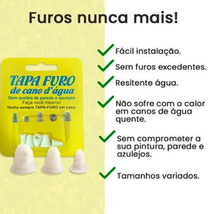 Imagem de Tapa Furo Com Rosca Para Cano De Agua Furado 5 Unidades
