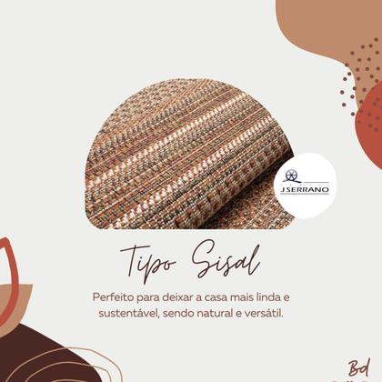 Imagem de Tapete 2x2,5m Para Decoração de Sala Quarto Escritório Em Sisal Não Gruda Pelo Antiderrapante