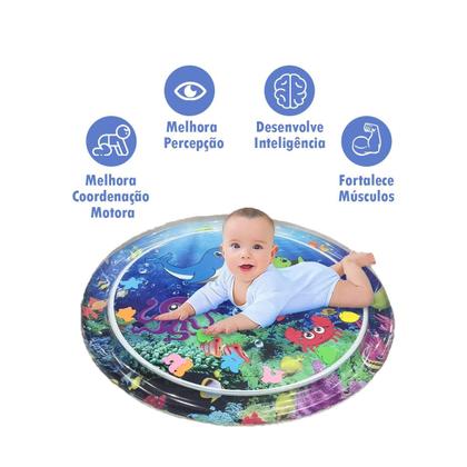 Imagem de Tapete Água Atividade Inflável Redondo Bebê Almofada Interativo