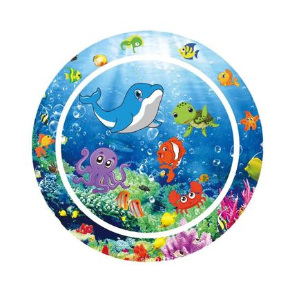 Imagem de Tapete Água Atividade Inflável Redondo Bebê Almofada Interativo