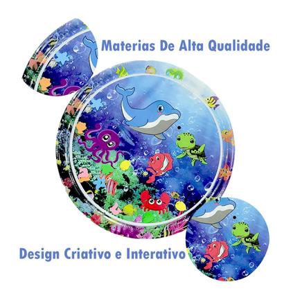 Imagem de Tapete Água Atividade Inflável Redondo Bebê Almofada Interativo