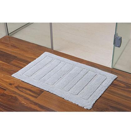 Imagem de Tapete Algodao Retangular Aconchegante Macio Cinza Prata 60x90cm