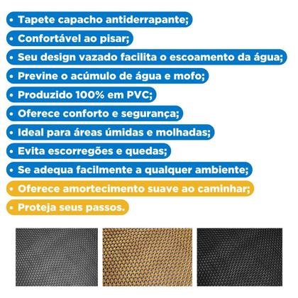 Imagem de Tapete Antiderrapante Box Banheiro Piscina Áreas Úmidas Proteção Criança Idosos 40x60 Emborrachado