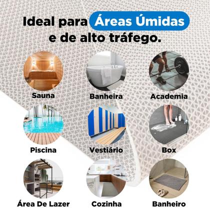 Imagem de Tapete Antiderrapante Box Banheiro Piscina Áreas Úmidas Proteção Criança Idosos 40x60 Emborrachado
