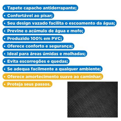 Imagem de Tapete Antiderrapante Box Banheiro Piscina Áreas Úmidas Proteção Criança Idosos 40x60 Emborrachado