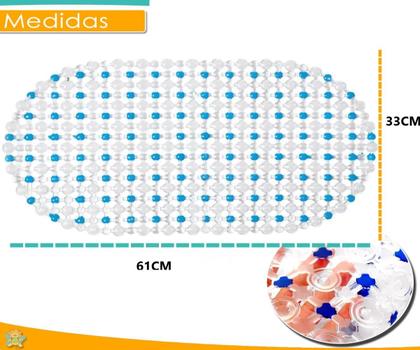 Imagem de Tapete Antiderrapante para Banho Box com Ventosas 33x61cm