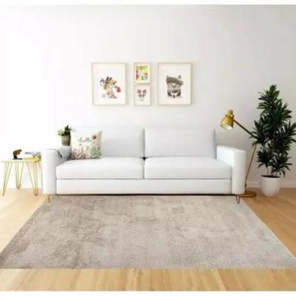 Imagem de Tapete Antiderrapante Sala Escritório Quarto Apolo Macio Pelo Baixo 150 x 150 - Areia