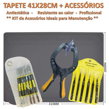 Imagem de Tapete Antiestatica 28x41cm Ventosa Profissional + Espátulas