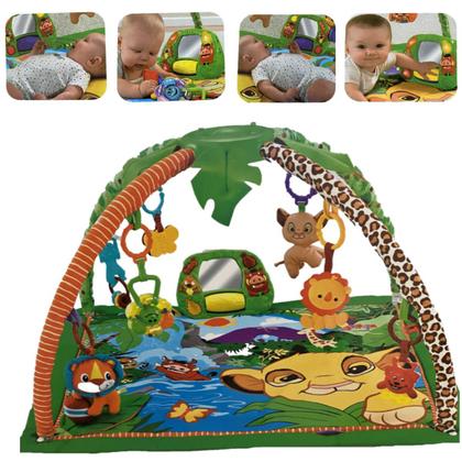 Imagem de Tapete Atividade Ginásio Musical Bebê Selva Leão + Naninha