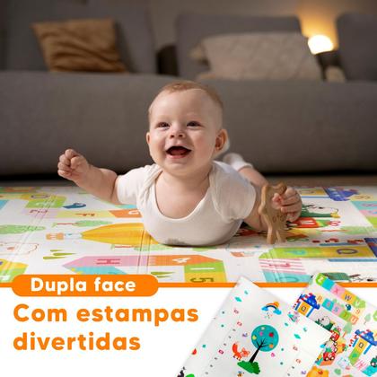 Imagem de Tapete Atividades Infantil Bebê Dobrável Tatame Dupla Face