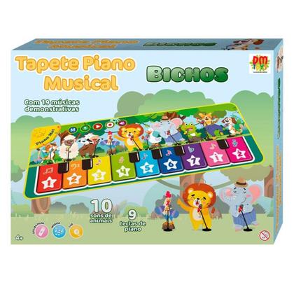 Imagem de Tapete Atividades Piano Musical Bichos Bebê Infantil Luz Som