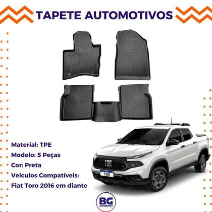 Imagem de Tapete Bandeja Fiat Toro 2016 em diante 5 Peças
