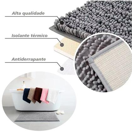 Imagem de Tapete Banheiro Antiderrapante Microfibra 50x80 Bolinha Branco Joy Kapazi Luxo Lavável