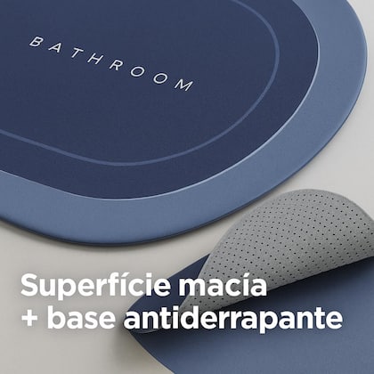 Imagem de Tapete Banheiro Super Absorvente Mágico 60x40 Antiderrapante Secagem Rápida Piso Box Pia Cozinha Lavável