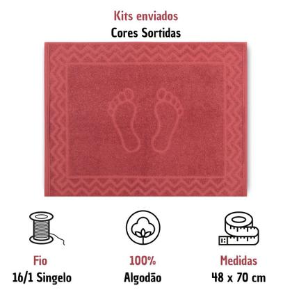 Imagem de Tapete Banheiro Toalha Piso Kit 04 Unidades