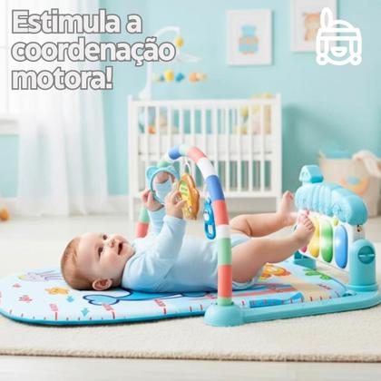 Imagem de Tapete Bebê de Atividades Musical com Piano Interativo para Bebê 3 meses Rosa ou Azul