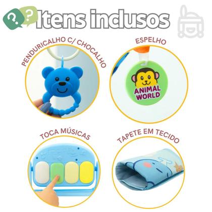 Imagem de Tapete Bebê de Atividades Musical com Piano Interativo para Bebê 3 meses Rosa ou Azul