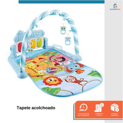 Imagem de Tapete Bebê Mobile Musical Melodia Baby Style Animais Tatame Infantil Portátil Termico Musical Piano Ginásio Atividades Educativo Interativo Didatico 