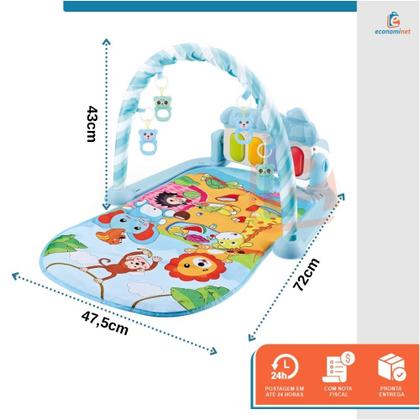 Imagem de Tapete Bebê Mobile Musical Melodia Baby Style Animais Tatame Infantil Portátil Termico Musical Piano Ginásio Atividades Educativo Interativo Didatico 