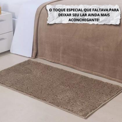 Imagem de Tapete Beira De Cama 66x120 Oasis Shaggy Bege Trigo