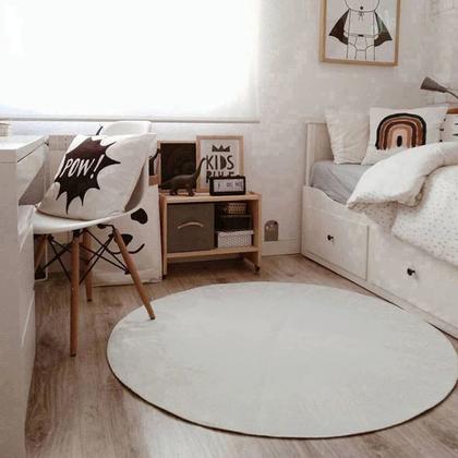 Imagem de Tapete Boho Redondo Ø140cm Off White - Antiderrapante