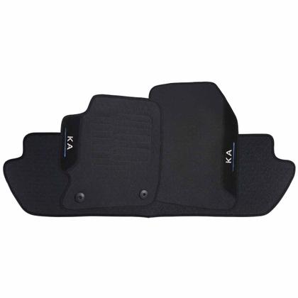 Imagem de Tapete Borracha Ford Ka 2014 à 2021 Preto Pvc Logo Bordado Jogo 3 Peças Ecotap W2855 Automotivo Wave