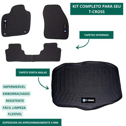 Imagem de Tapete Borracha T-cross Com Traseiro Interiço E Porta-malas