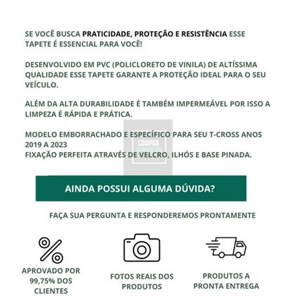 Imagem de Tapete Borracha T-cross Com Traseiro Interiço E Porta-malas