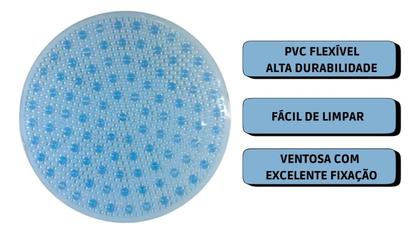 Imagem de Tapete Box Antiderrapante Banheiro Redondo 50x50 Cm