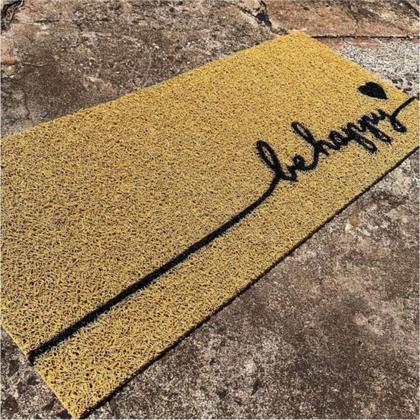 Imagem de Tapete Capacho Be Happy Slim 70x30 - Ouro
