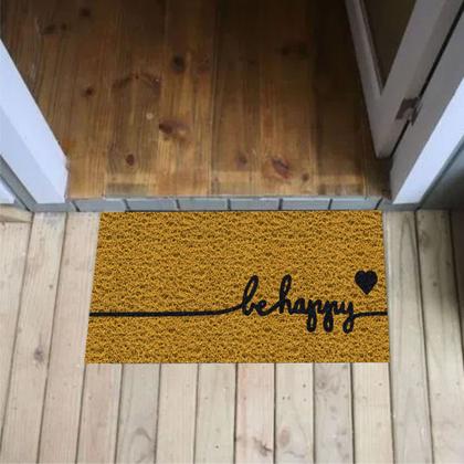 Imagem de Tapete Capacho Be Happy Slim 70x30 - Ouro