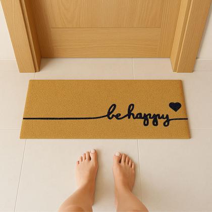 Imagem de Tapete Capacho Be Happy Slim 70x30 - Ouro