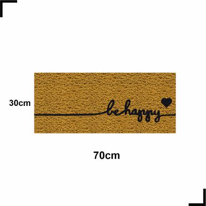 Imagem de Tapete Capacho Be Happy Slim 70x30 - Ouro