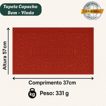 Imagem de Tapete Capacho Bem-vindo 37x57cm Pvc Poliéster Sortido