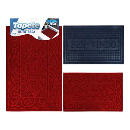 Imagem de Tapete Capacho Bem-vindo 37x57cm Pvc Poliéster Sortido