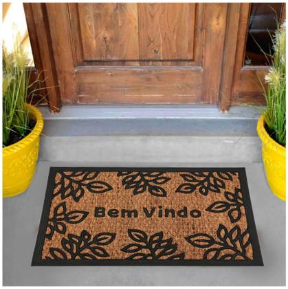 Imagem de TAPETE CAPACHO BEM VINDO EMBORRACHADO FIBRA COCO 60x40cm