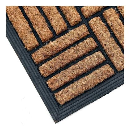 Imagem de Tapete Capacho Fibra de Coco Quadrado 40x60cm Antiderrapante Emborrachado para Entrada, Hall e Portas