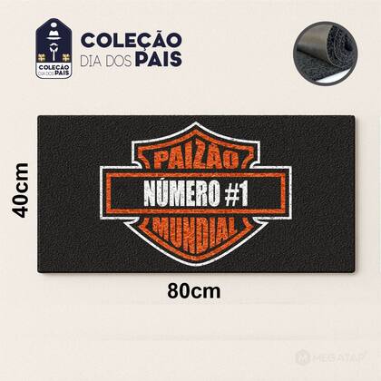Imagem de Tapete Capacho Paizao Numero1 Mundial 80x40cm Moto Cerveja