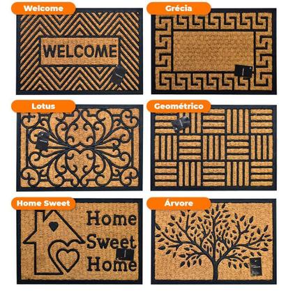 Imagem de Tapete Capacho Porta Fibra Coco E Borracha 40X60Cm Rio Home